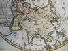 Northern Hemisphere North Pole America Russia Africa Europe c.1780s map Kincaid