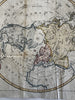 Northern Hemisphere North Pole America Russia Africa Europe c.1780s map Kincaid