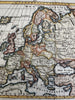 Europe continent treaties 1809 attractive engraved hand colored miniature map