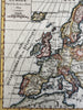 Europe continent treaties 1809 attractive engraved hand colored miniature map