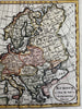 Europe continent huge Poland c.1799 McIntyre attractive engraved hand color map