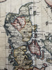 Denmark Zealand Sleswick 1782 Bayly scarce engraved hand colored map