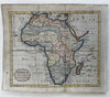 African continent map man-eaters cannibals Nile source c.1790’s hand colored map