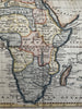 African continent map man-eaters cannibals Nile source c.1790’s hand colored map