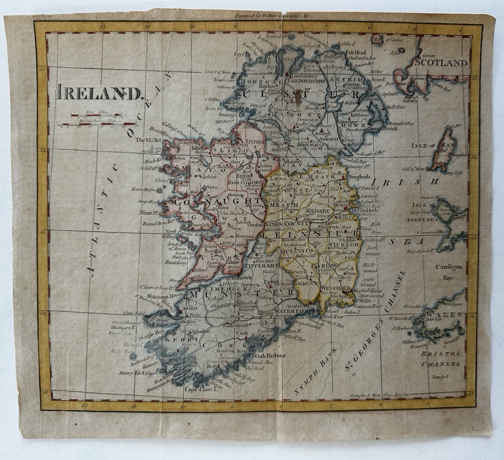 Ireland c.1790’s Pleasing engraved hand colored miniature original map