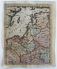 Poland Baltic Sea Livonia Lithuania Courland Finland 1757 rare hand color map