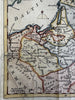 Poland Baltic Sea Livonia Lithuania Courland Finland 1757 rare hand color map