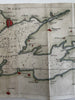 Road of Brest France harbor nautical coast chart 1760’s rare hand color map
