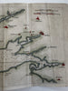 Road of Brest France harbor nautical coast chart 1760’s rare hand color map