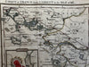 Coast France Bell Isle of Ré L’Orient Palais 1813 rare hand color nautical map