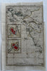 Coast France Bell Isle of Ré L’Orient Palais 1813 rare hand color nautical map