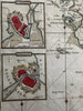 Coast France Bell Isle of Ré L’Orient Palais 1813 rare hand color nautical map