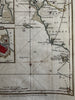 Coast France Bell Isle of Ré L’Orient Palais 1813 rare hand color nautical map