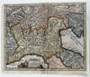 Northern Italy Cisalpine Celts ancient region c.1720 decorative engraved map