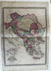 Austria Greece Turkey in Europe 1870 Johnson large hand colored map