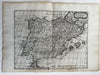 Spain & Portugal 1699 Sanson antique engraved map cartouche title d'Winter