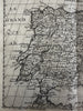 Spain & Portugal 1699 Sanson antique engraved map cartouche title d'Winter