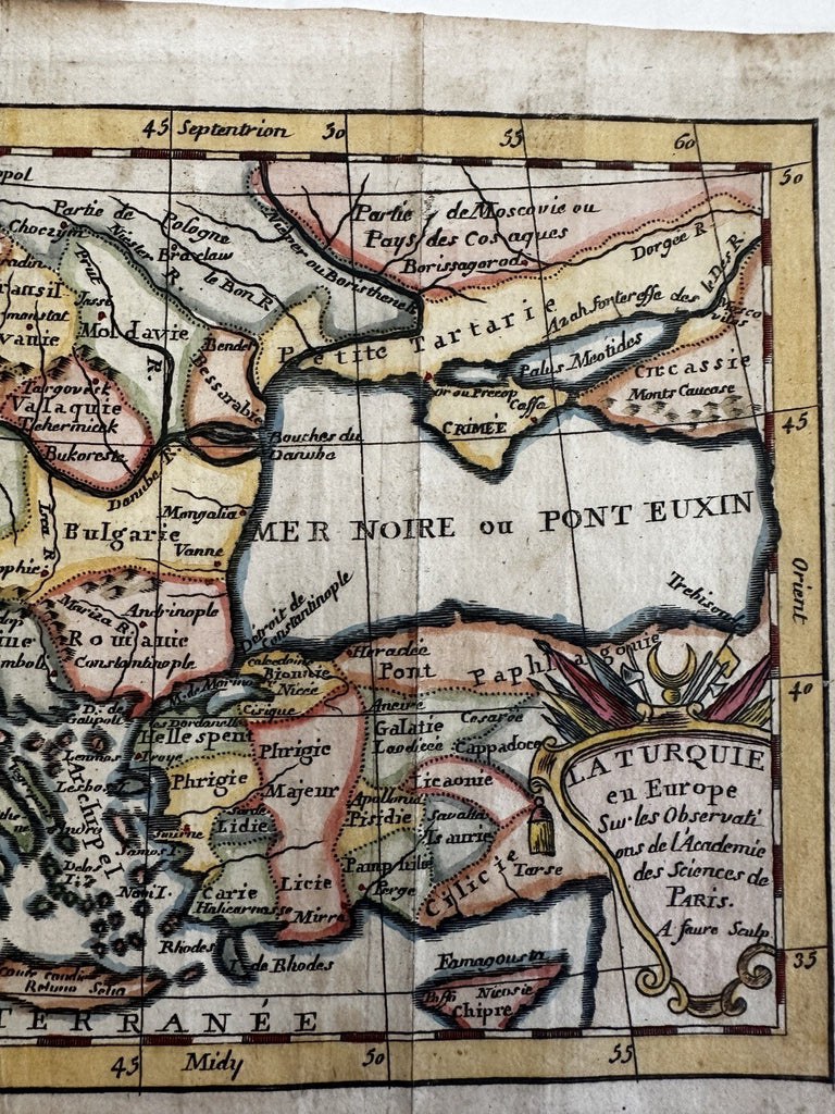 Balkans Greece Turkey in Europe 1788 Toulouse charming map lovely hand color