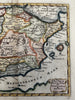 Spain 1719 Morden miniature antique map scarce charming w/ hand color