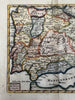 Spain 1719 Morden miniature antique map scarce charming w/ hand color