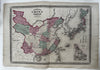 China Japan Canton Hong Kong inset 1870 Johnson large hand colored map