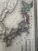 China Japan Canton Hong Kong inset 1870 Johnson large hand colored map