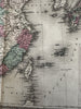 China Japan Canton Hong Kong inset 1870 Johnson large hand colored map