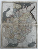 Russia in Europe two sheets 1809 Arrowsmith hand colored map pair Riga Black Sea