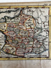 France Galliae Nova Tabula 1681 Du Val rare miniature hand color map