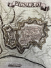 Pignerol Pinerolo Italy military city plan c.1701 rare miniature hand color map