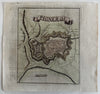 Pignerol Pinerolo Italy military city plan c.1701 rare miniature hand color map