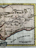 Spain Caesar ancient world Hispania c.1755 Moll hand color map