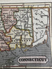 Connecticut state 1853 Ensign charming miniature hand colored map giftable