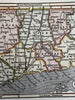 Connecticut state 1853 Ensign charming miniature hand colored map giftable