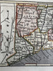 Connecticut state 1853 Ensign charming miniature hand colored map giftable