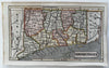 Connecticut state 1853 Ensign charming miniature hand colored map giftable