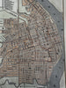 Cincinnati Ohio city plan 1853 Ensign charming miniature hand colored gift map