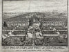 Versailles France garden birds-eye c.1670’s N. Visscher scarce engraved print