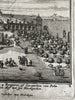 Versailles France garden panorama c.1670’s N. Visscher scarce engraved print