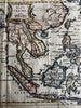 East Indies India SE Asia Cochin China 1766 Jefferys engraved hand colored map
