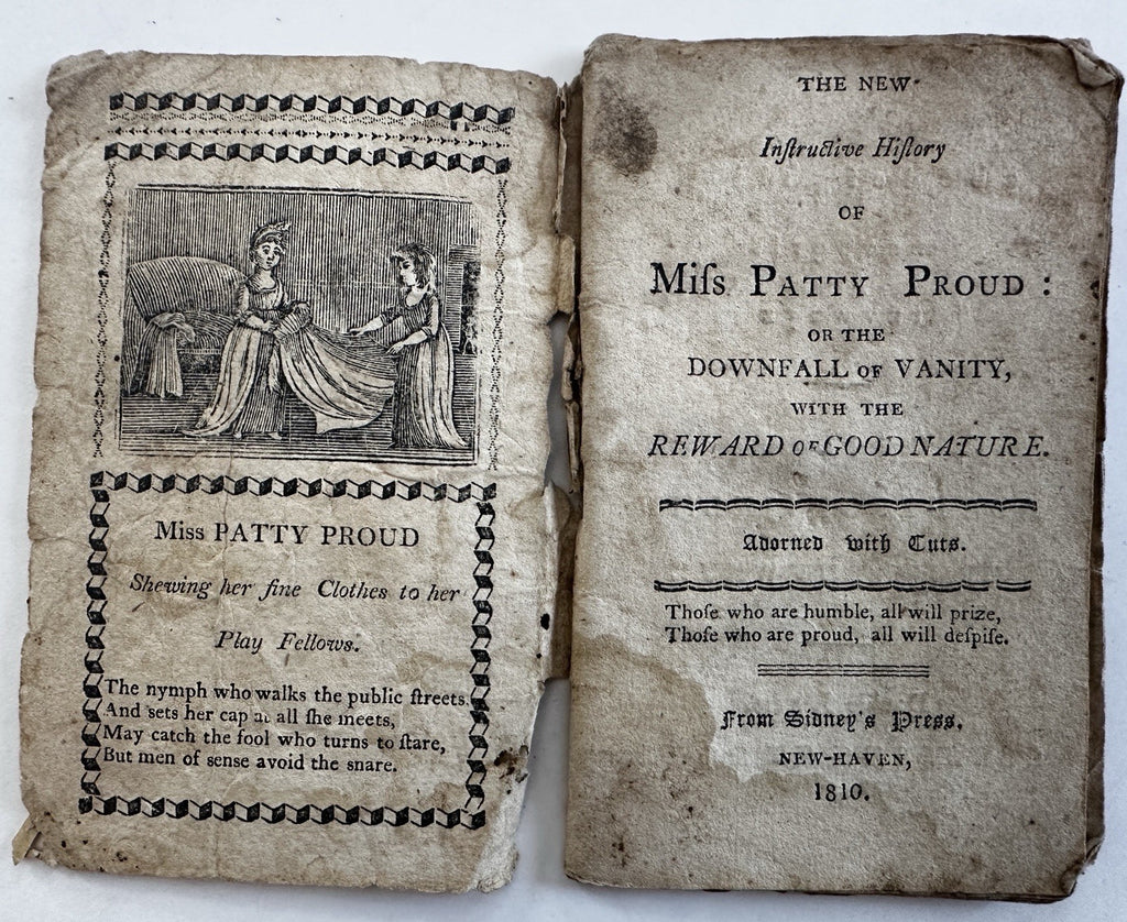 juvenile chapbook Patty Proud 1810 New Haven Ruination of vanity wood engravings