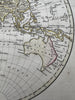 World in hemispheres showing latest voyages & Travels 1800 Wilkinson scarce map