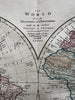 World in hemispheres showing latest voyages & Travels 1800 Wilkinson scarce map