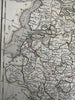 Russia in Europe 1848 Chambers hand color map Gellatly engraved
