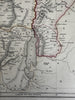 ancient Palestine Holy Land Judah 1848 Chambers hand color map Gellatly engraved