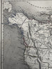 Texas as huge independent Republic Oregon Territorial U.S. c.1848 Chambers map