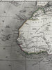 African continent shows vast Unexplored empty interior Moon Mt 1848 Chambers map