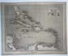 West India Islands Caribbean Cuba Bahamas Leeward 1848 Chambers engraved map