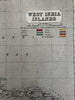 West India Islands Caribbean Cuba Bahamas Leeward 1848 Chambers engraved map