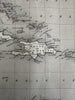 West India Islands Caribbean Cuba Bahamas Leeward 1848 Chambers engraved map